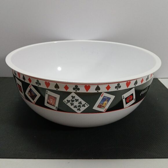Vintage Coca Cola Bowl Playing Card Theme Rare SAKURA 12" Rare HTF - Picture 2 of 8